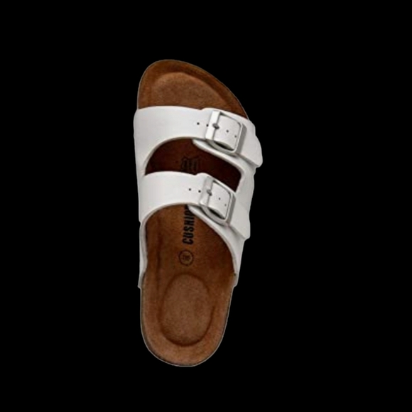 Cushionaire - SZ 6.5 White Lane Cork Footbed Sandal with Buckles - Picture 2 of 11